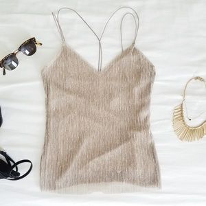 ASOS Metallic Cami with Cross Straps